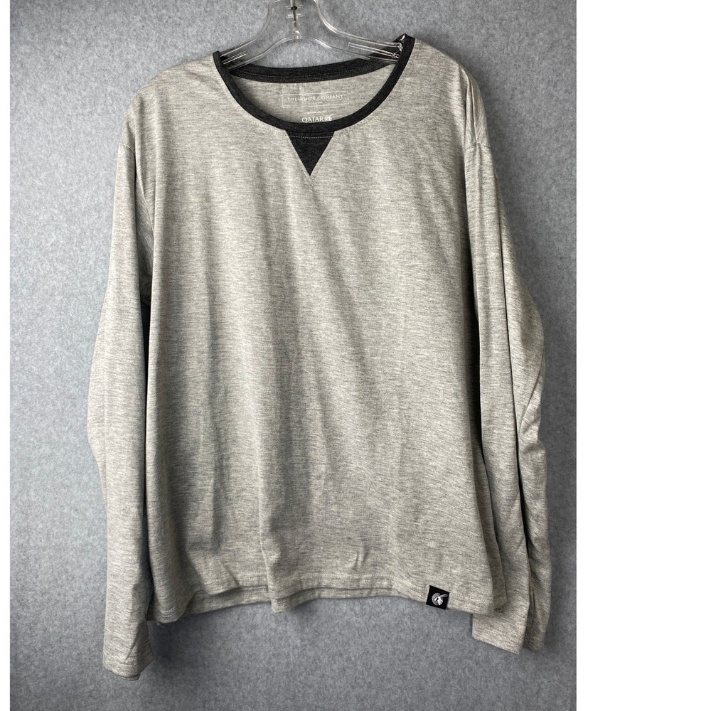 The White Company Qatar Airways Mens Medium Grey Long Sleeve T Shirt Exclusive